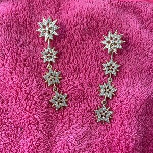 Christmasy gold and silver shiny earrings